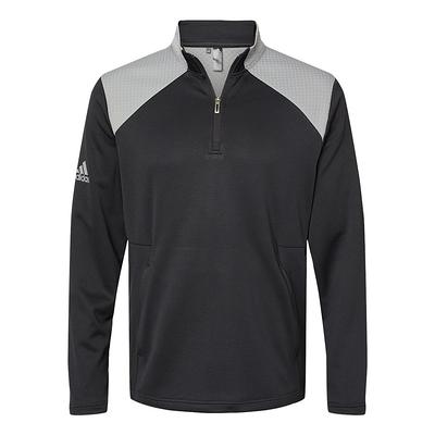 adidas Men's Big Custom Logo Textured Quarter Zip Pullover Shirt ...