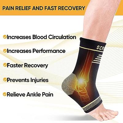 Copper Ankle Brace Support for Men & Women (Pair), Copper Infused Ankle  Support Compression Sleeve for