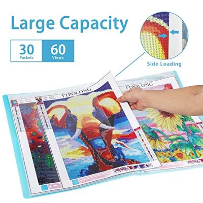 2 Packs A3 Diamond Painting Storage Book Large 30x40 Diamond Art Storage  Presentation Book with 30 Pags Diamond Painting Art Portfolio Folder Clear  Pockets Artwork Storage Photo Album Refill Pag 2PCS