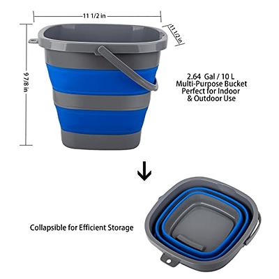 Collapsible Bucket 10L Cleaning Bucket Mop Bucket Folding Foldable Portable  Small Plastic Water Supplies for Outdoor Garden Camping Fishing Car Wash