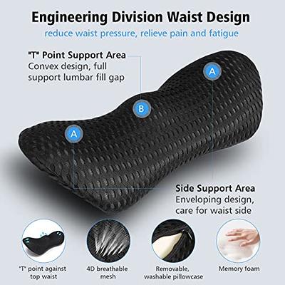 Lumbar Support Pillow for Car Office Chair Lumbar Pillow Lower Back Pain  Relief Memory Foam Car Back Support for Driving Fatigue Back Pillow for