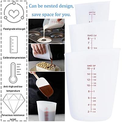 3 PCS Silicone Flexible Measuring Cups,Melting Cups for Epoxy  Resin,Butter,Chocolate and More,2 Cup&1 Cup&1/2 Cup,Squeeze and Pour Silicone  Measuring Cup with Marking Ounce/ML - Yahoo Shopping