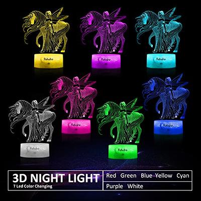 4 Pcs Unicorns Gifts For Girls, 3d Illusion Lamp Unicorn Lights For Kids  Room, 16 Colors Changing & Remote Control Unicorn Toys For Room Kids Xmas  Bir