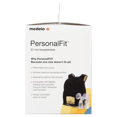 Medela PersonalFit Breast Shields, Large (Pack of 2) 27mm Breast Pump  Flanges, Authentic Medela Spare Parts, Made Without BPA