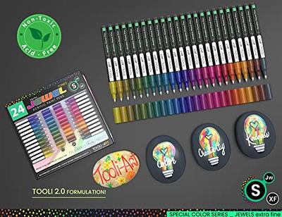 TOOLI-ART Acrylic Paint Markers Paint Pens Special Colors Set For Rock  Painting, Canvas, Fabric, Glass, Mugs, Wood, Ceramics, Plastic,  Multi-Surface. Non Toxic, Water-based (JEWEL XF) - Yahoo Shopping