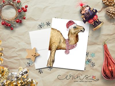 camel with santa hat