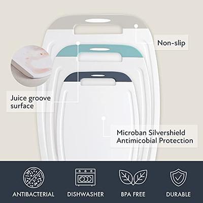 Neoflam Microban Protection Cutting Board 3 Piece Set, Stain & Odor/BPA  Free, Reversable Board, Upgraded Larger Juice Groove, Non-Slip EZ Grip  Handle, Dishwasher Safe,Grey - Yahoo Shopping