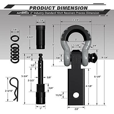 2 Trailer Shackle Receiver 5T Hitch Receiver + 3/4 D Ring Tow Hook  Universal