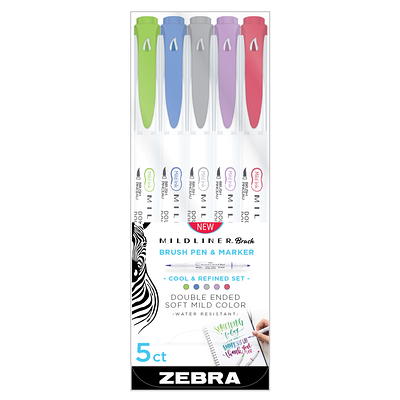 Zebra Pen Mildliner Brush Marker, Double Ended Brush and Fine Tip Pen,  Assorted Soft Colors, 10 Pack - Yahoo Shopping