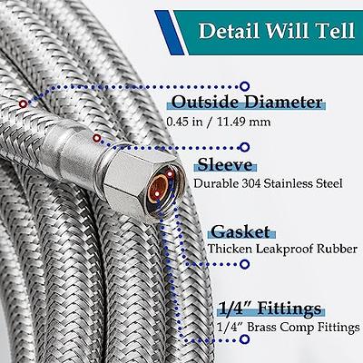 8' Universal Braided Water Line for Icemaker and/or Dispenser