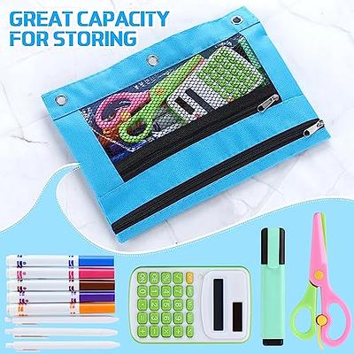 15 Pcs 3 Ring Pencil Pouch Bulk, 5 Colors American Football