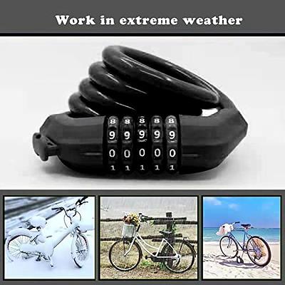 IDEALUX Bike Lock Cable, 4 Feet Resettable Cable Lock, Self Coiling 5 Digit Combination  Bike Lock, Pefect for Locking Motocylce E Bike Scooter Skatebord (Black) -  Yahoo Shopping