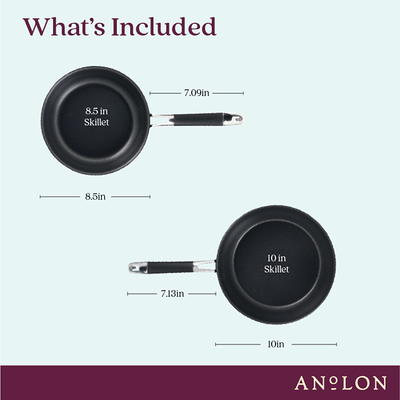 Anolon SmartStack Hard-Anodized Nesting Cookware Set, 10-Piece, Black