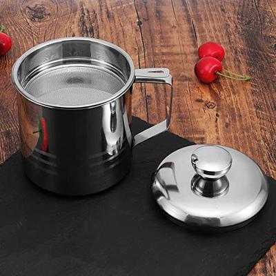 Stainless Steel Bacon Grease Container Oil Storage with Strainer