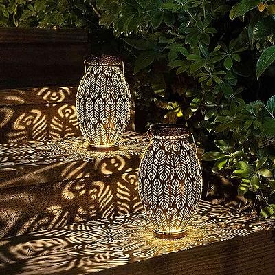 4 Pack Solar Lanterns Outdoor Garden Decor - OxyLED Solar Lights Decorative  Lantern Waterproof 4 Colors LED Hanging Solar Powered with Handle for