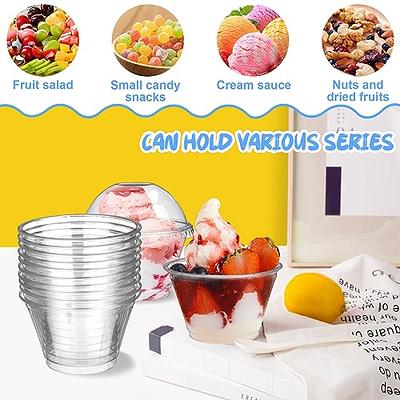 50 Pack 5 Oz Dessert Cups with Dome Lids and Spoons Mini Parfait Cups Clear  Plas