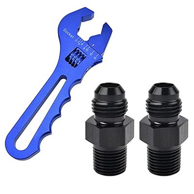 EVIL ENERGY 6AN Male to 1/8 NPT Pipe Fitting Straight 2PCS Bundle with  Adjustable 3AN-16AN Wrench Aluminum Blue - Yahoo Shopping