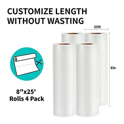 Happy Seal Vacuum Sealer Bags 8x25 Rolls 4 Pack for Food Saver, Seal a  Meal, BPA Free, Commercial Grade, Great for Vac Storage, Meal Prep or Sous  Vide