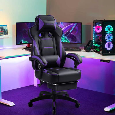 SmileMart Adjustable Ergonomic Swivel Gaming Chair with Footrest