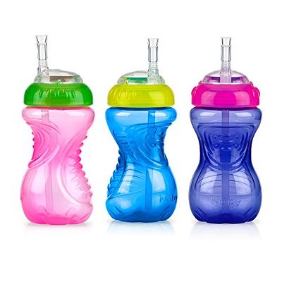 Nuby No-Spill Soft Straw Easy Grip Sippy Cup for Girls - (3-Pack) 10 Oz -  12+ Months - Yahoo Shopping