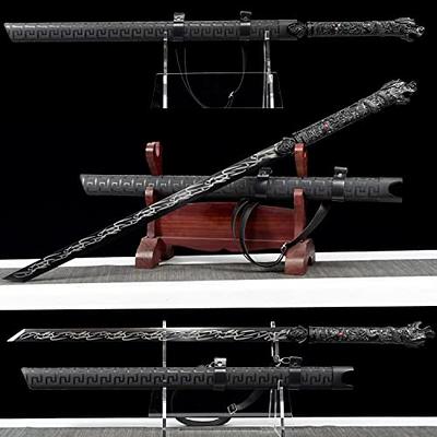 Dremsword Katana Sword High Carbon Steel Jananese Samurai Sword, Hand  Forged Full Tang Katana Real Sharp Perfect for Practice and Display, Golden  Blade Dragon Fittings - Yahoo Shopping