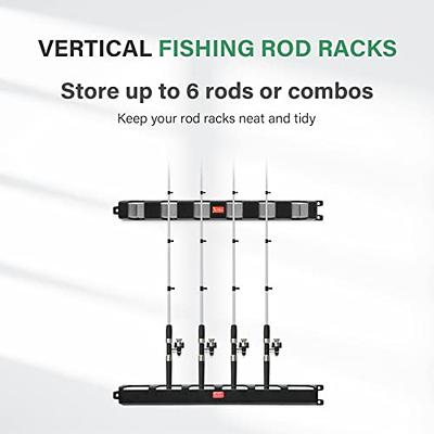 PLUSINNO V6 Fishing Rod Rack Wall Mount Vertical Fishing Rods