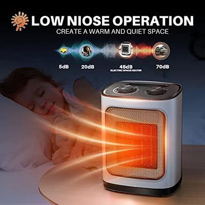 Kismile Small Electric Space Heater Ceramic Space Heater,Portable Heater  Fan for Office with Adjustable Thermostat and Overheat Protection ETL  Listed