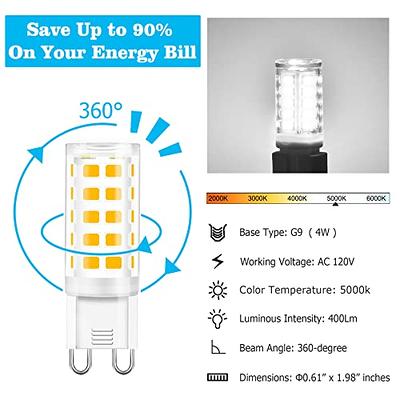 GOLSPARK G9 Led Bulbs, 4W Chandelier Light Bulbs (40W Halogen  Equivalent),3000K Soft White, G9 Bi Pin Base,Non-dimmable,360 Degrees Beam