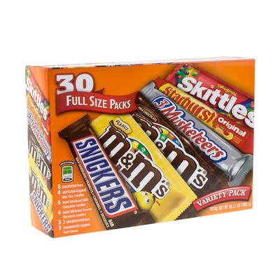 M&M'S, Snickers and More Chocolate Candy Bars, Variety Pack, 30 ct