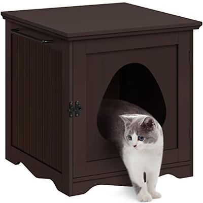 Palram CATSHIRE Cat Litter Box Enclosure Furniture, Hidden Litter Box for  Indoor Cats, Enclosed Cat Box Cabinet, Pet House, Side Table, Nightstand,  with Magnetic Door Latch, Easy to Clean, White - Yahoo