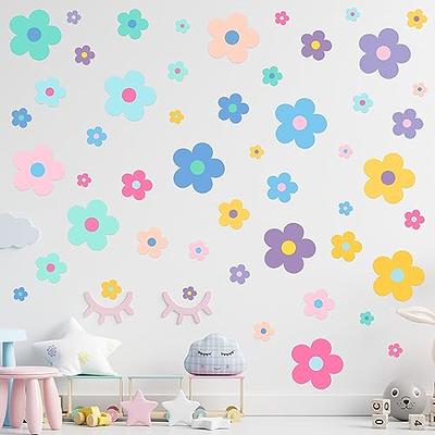 288 Pcs Y2k Cute Flowers Wall Sticker Colorful Floral Wall Decal Vinyl Peel  and Stick Preppy