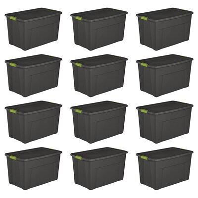 55 Gal. Tough Storage Tote in Black with Yellow Lid