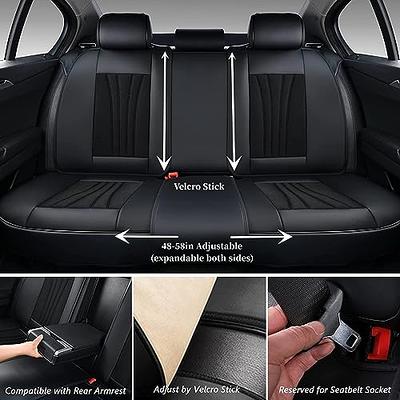 Coverado Leather Seat Covers Full Set, 5 SEATS Universal Seat Covers for Cars, Waterproof Luxury Leatherette Seat Cushions, Front and Rear Seat