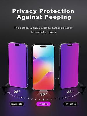 Ailun Privacy Screen Protector for iPhone 15 / iPhone 15 Pro [6.1 Inch] 3  Pack Anti Spy Private Tempered Glass Anti-Scratch Case Friendly [Black] [3