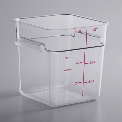 Vigor 4 Qt. Allergen-Free Clear Square Polycarbonate Food Storage