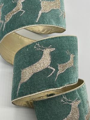 DStevens 2.5 inch X 10 yard DARK GREEN Velvet Ribbon