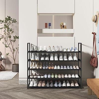 HITHIM 5 Tier Long Shoe Rack,Stackable Wide Shoe Shelf for Shoe  Storage,Sturdy Shoe Stand,Non-Woven Fabric Shoe Organizer for  Closet,Upgrade Shoe Holder for Entryway, Doorway and Bedroom - Yahoo  Shopping