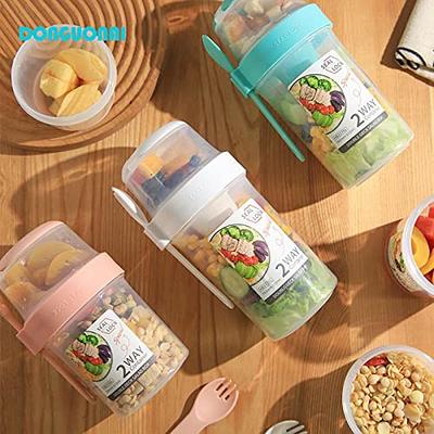 Keep Fit Salad Meal Shaker Cup,Salad Container for Lunch, Portable Fruit  and Vegetable Salad Cups Container with Fork & Salad Dressing Holder White  size-M - Yahoo Shopping