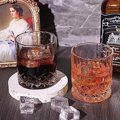 Whiskey Barware Set - 2 Old Fashion Tumbler Glasses with 2 Chilled Whisky  Ice Ball Molds