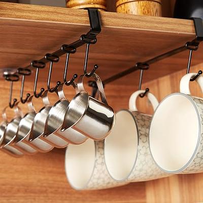 Cup Drying Rack, 8 Hooks Glasses Holder Mug Organizer, for Cabinet Kitchen