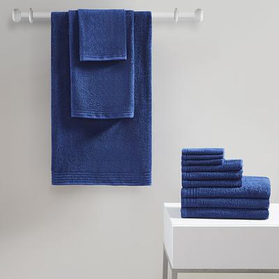 T-Fal Dual Terry Stripe Kitchen Towel, 2 Piece Set, Navy