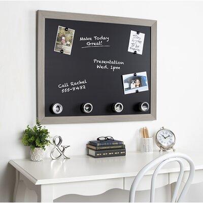 AARCO Magnetic Porcelain Enamel Chalkboard with Wood Frame