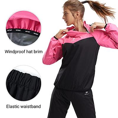 HOTSUIT Sauna Suit Women Weight Loss Boxing Gym Sweat Suits Workout Jacket,  Rose Red, M : : Fashion