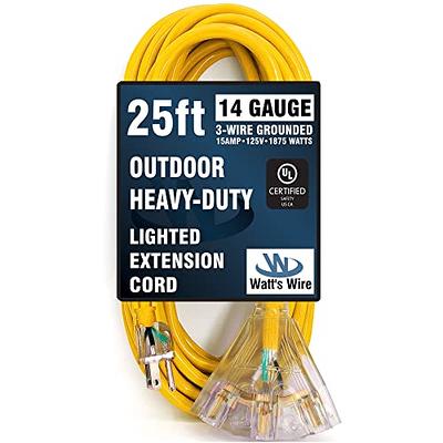 Go Green Power Gg-13725bk 16/3 25' Heavy Duty Extension Cord, Black