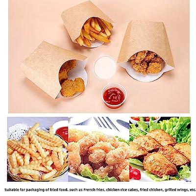 XZJMY 60 Pack 5oz French Fry Containers,Disposable Paperboard French Fries Containers,French Fries Holders, Small Kraft Paper Takeout Boxes for