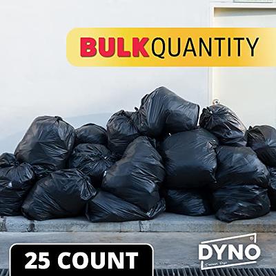 65 Gallon Trash Bags Heavy Duty 1.5 Mil Black - 25 Count Large Trash Bags -  Individually Folded - Industrial Trash Bags 65 Gallon – 50W x 48L