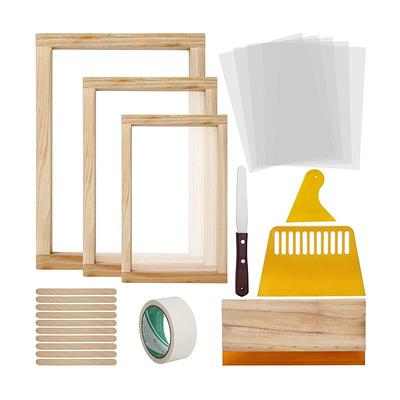 23 Pcs Screen Printing Starter Kit, Include 3 Sizes Wood Silk Frame,  Squeegees, Transparency Inkjet Film - Yahoo Shopping