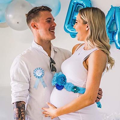 Baby Shower Maternity Sash Belly Belt, Mom to Be & Dad to Be Button Pin, Pregnancy  Maternity Flower Sash Belt for Gender Reveal (Blue Baby Boy) - Yahoo  Shopping