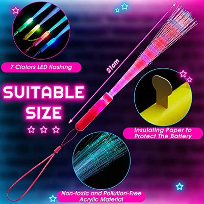 4 Pack of Fiber Optic Light Up Wands with Magic Glowing Flashing LED Disco  Ball