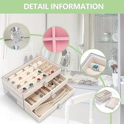 ProCase Jewelry Organizer Tray Drawer Inserts Valentine's Day Gifts, Stackable Jewelry Drawer Dividers Container Necklace Display Trays Storage Box